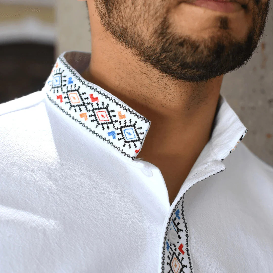 Camisa Guayabera Manga Corta Bordada  CL