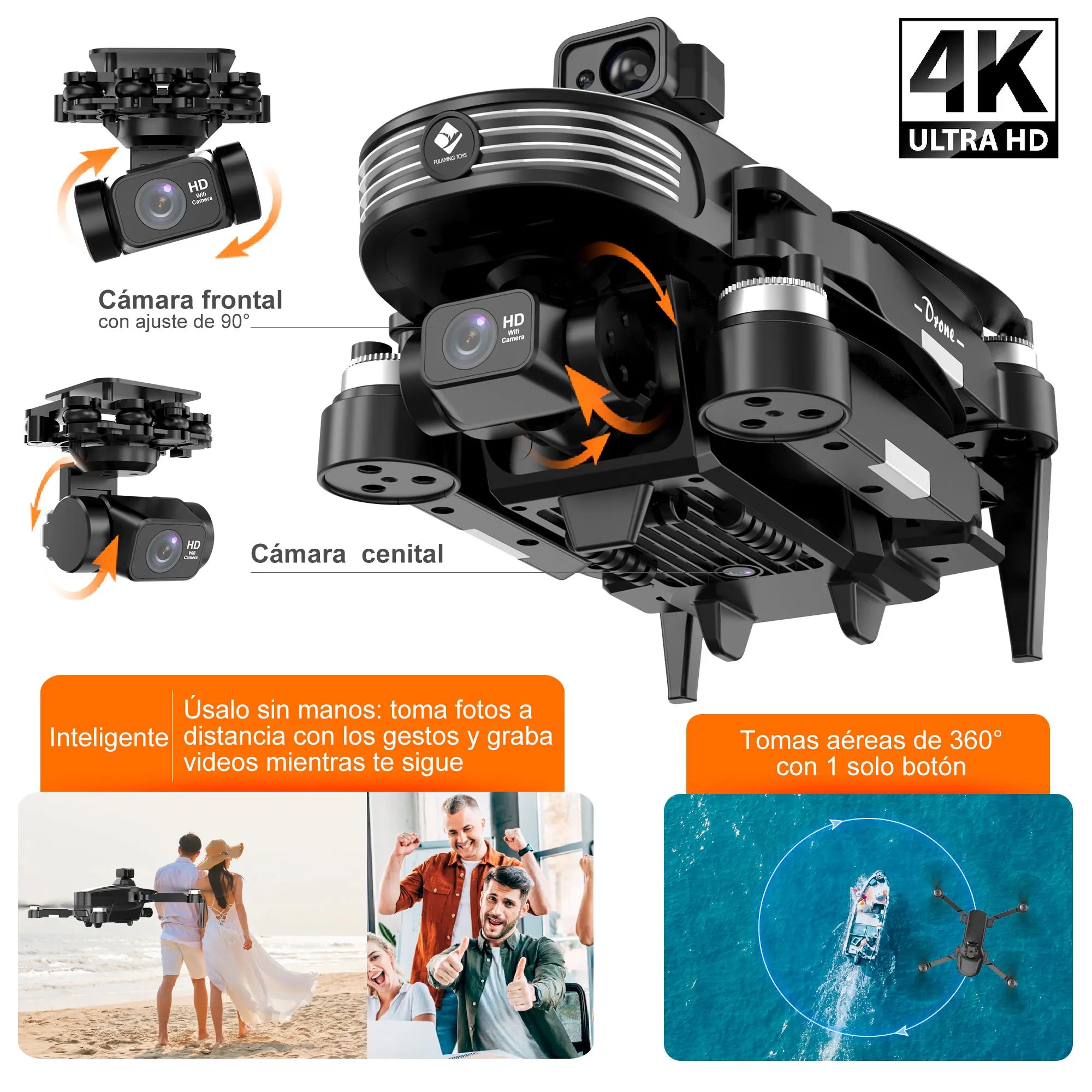 Drone Vak F3pro 5g Gps Laser 2 Camaras 4k App Wifi