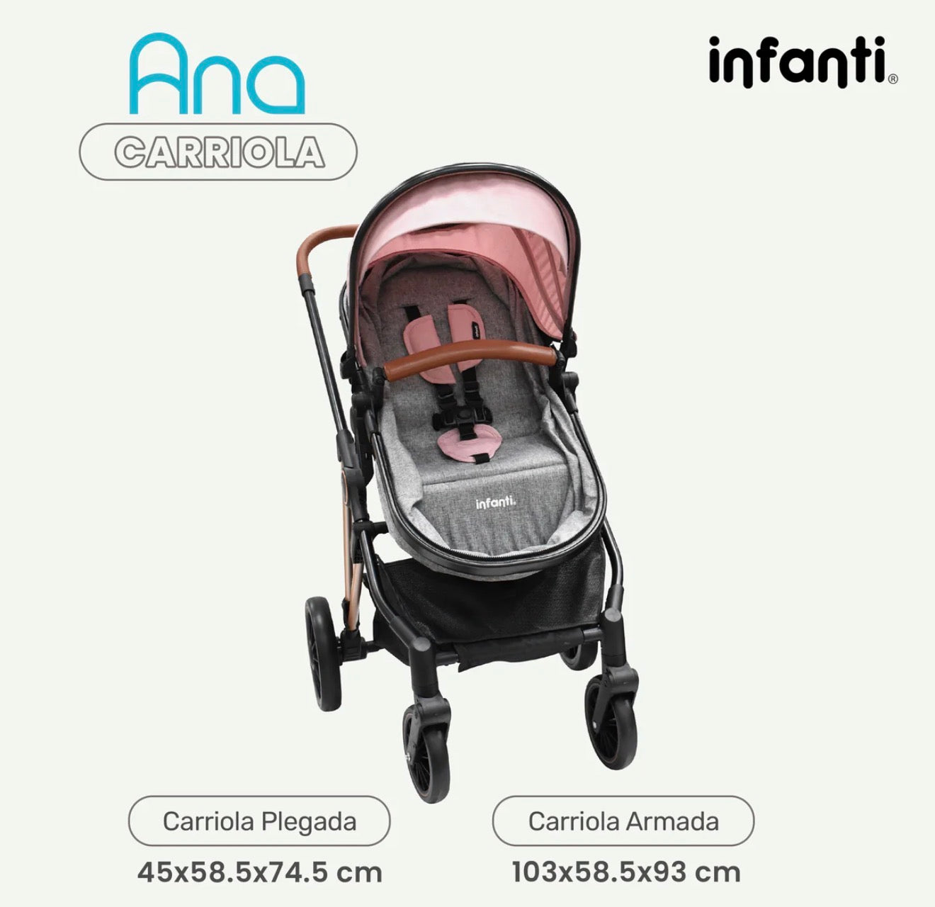Carriola Ana Infanti Con Sistema De Viaje Convertible A Bambineto