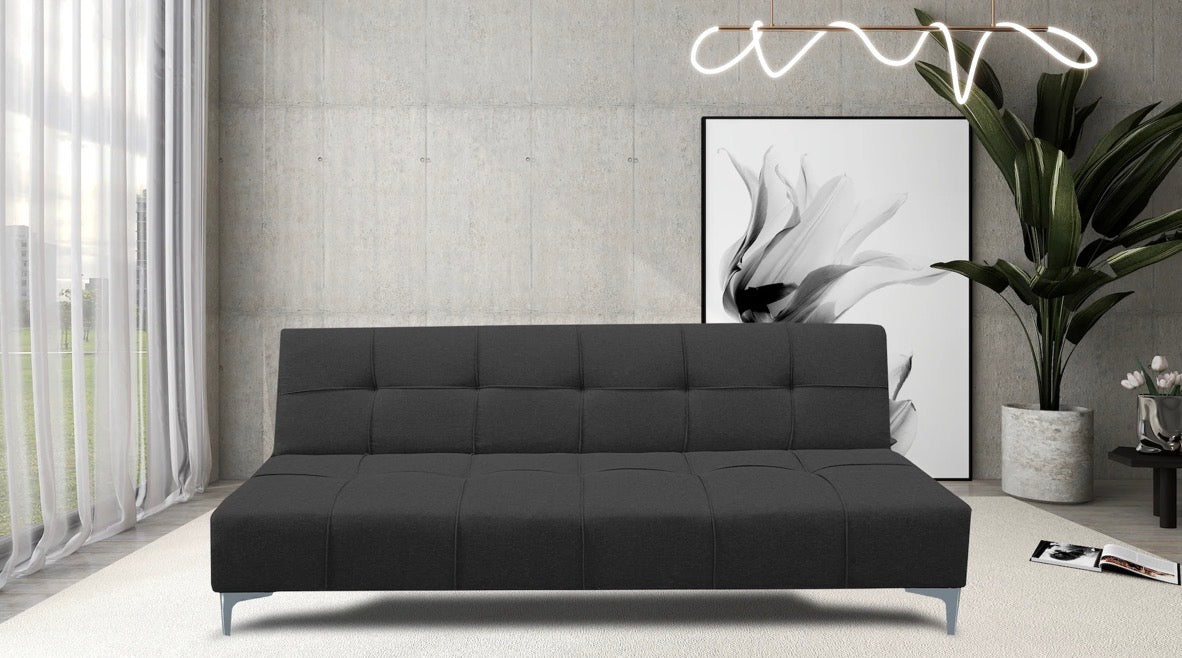 Sofá Cama Reclinable New York Lino Gris Oxford Futon 3 Posiciones, El Bazar Store