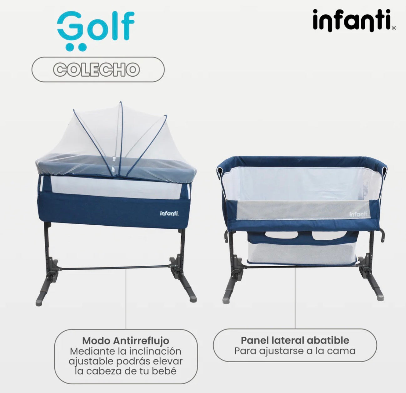 Cuna Colecho Infanti Golf Antireflujo y Mecedora