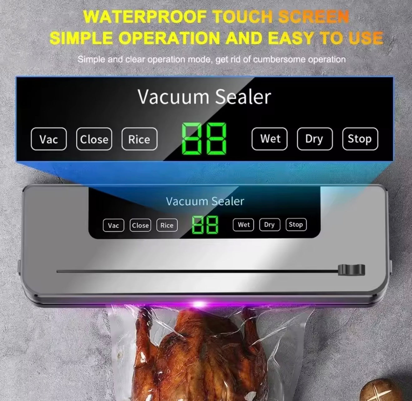 Selladora al Vacío BAKEWAY-S863 30cm con Esterilización Ultravioleta