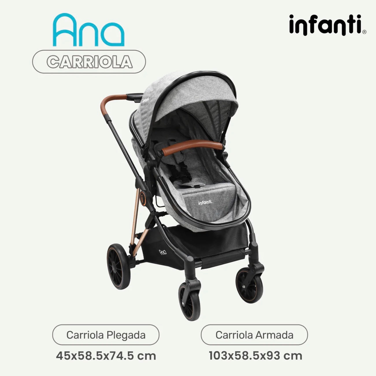 Carriola Ana Infanti Con Sistema De Viaje Convertible A Bambineto