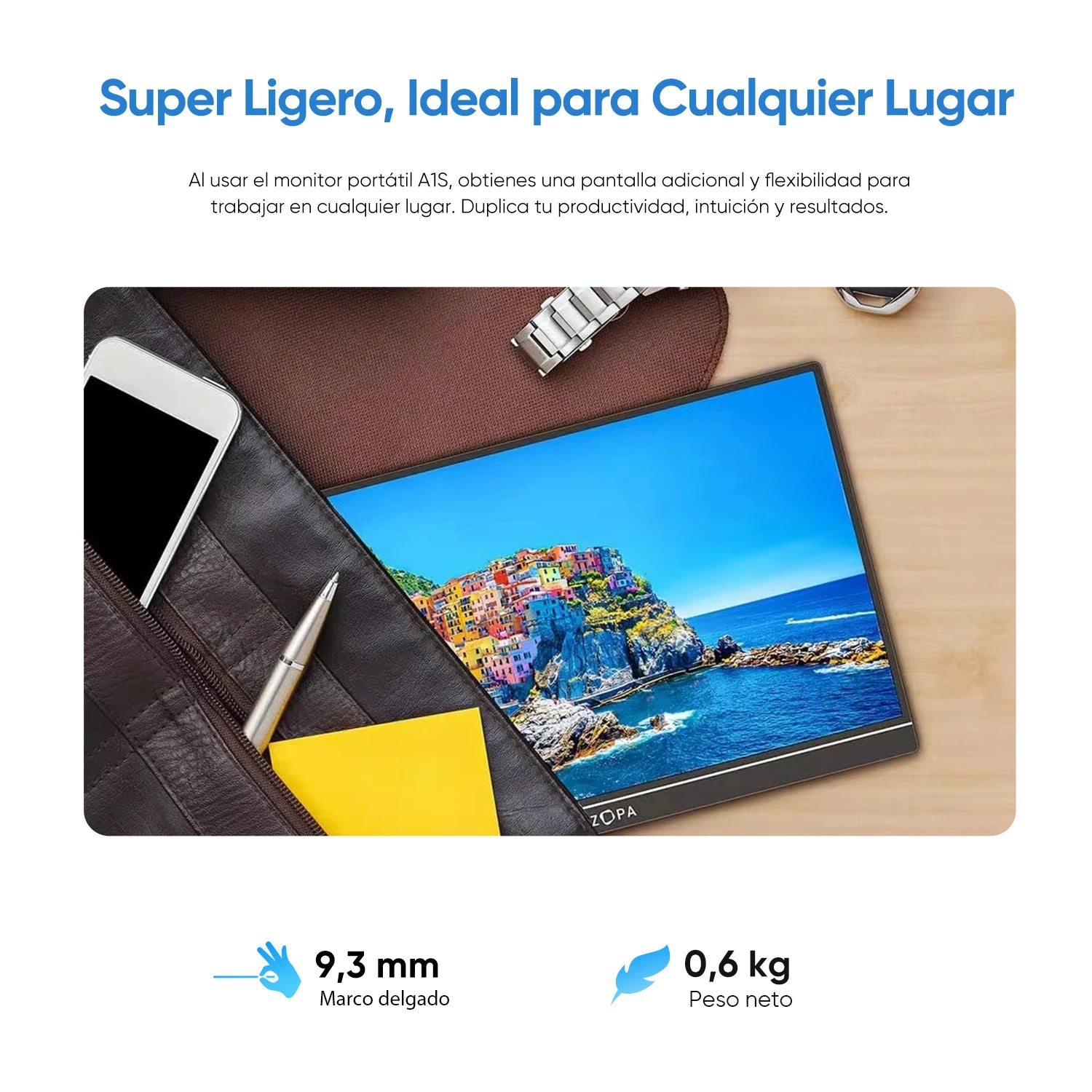 monitor portátil 1080P FHD de 14,0 pulgadas