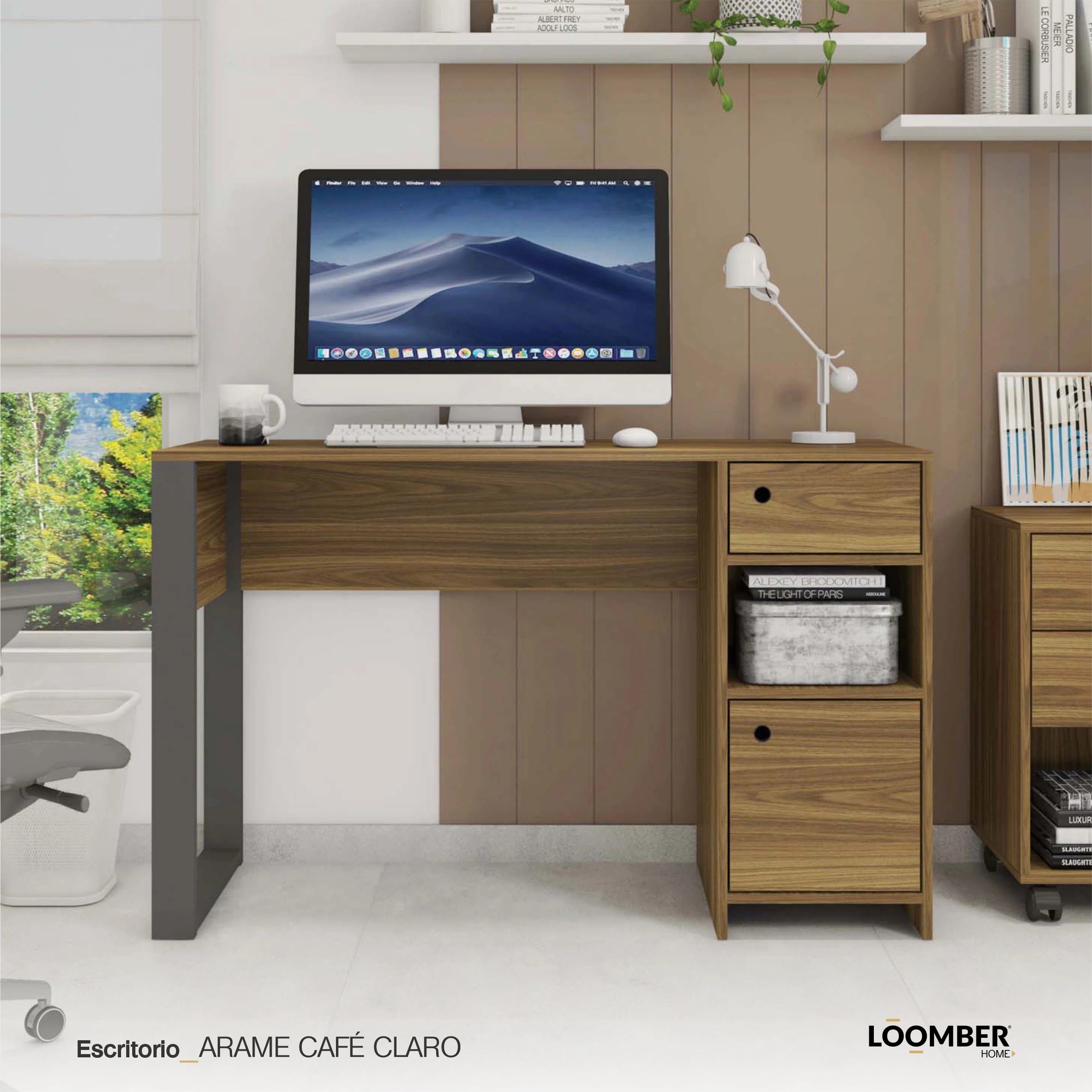 Escritorio Arame Café Claro Loomber