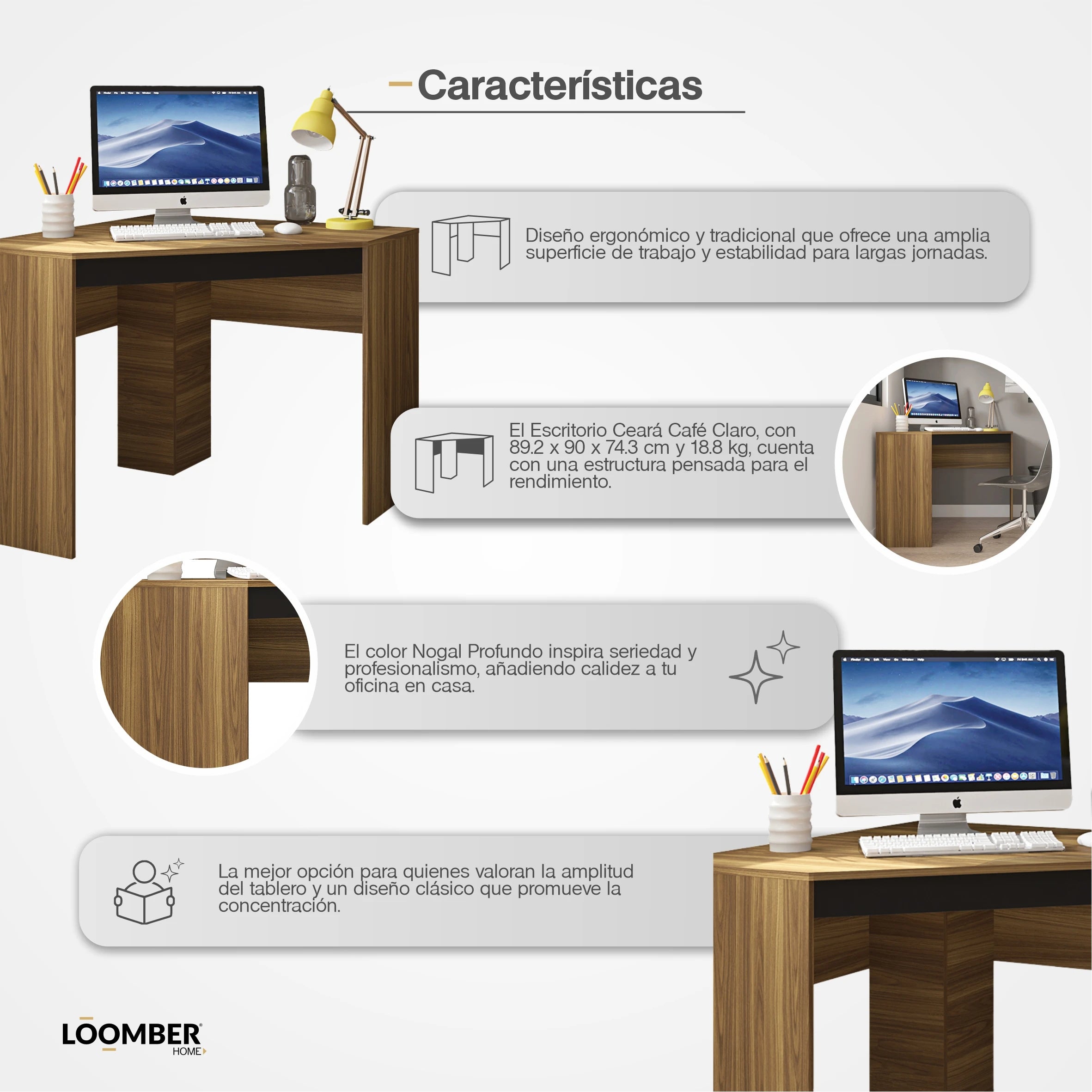 Escritorio Ceará Café Claro Loomber