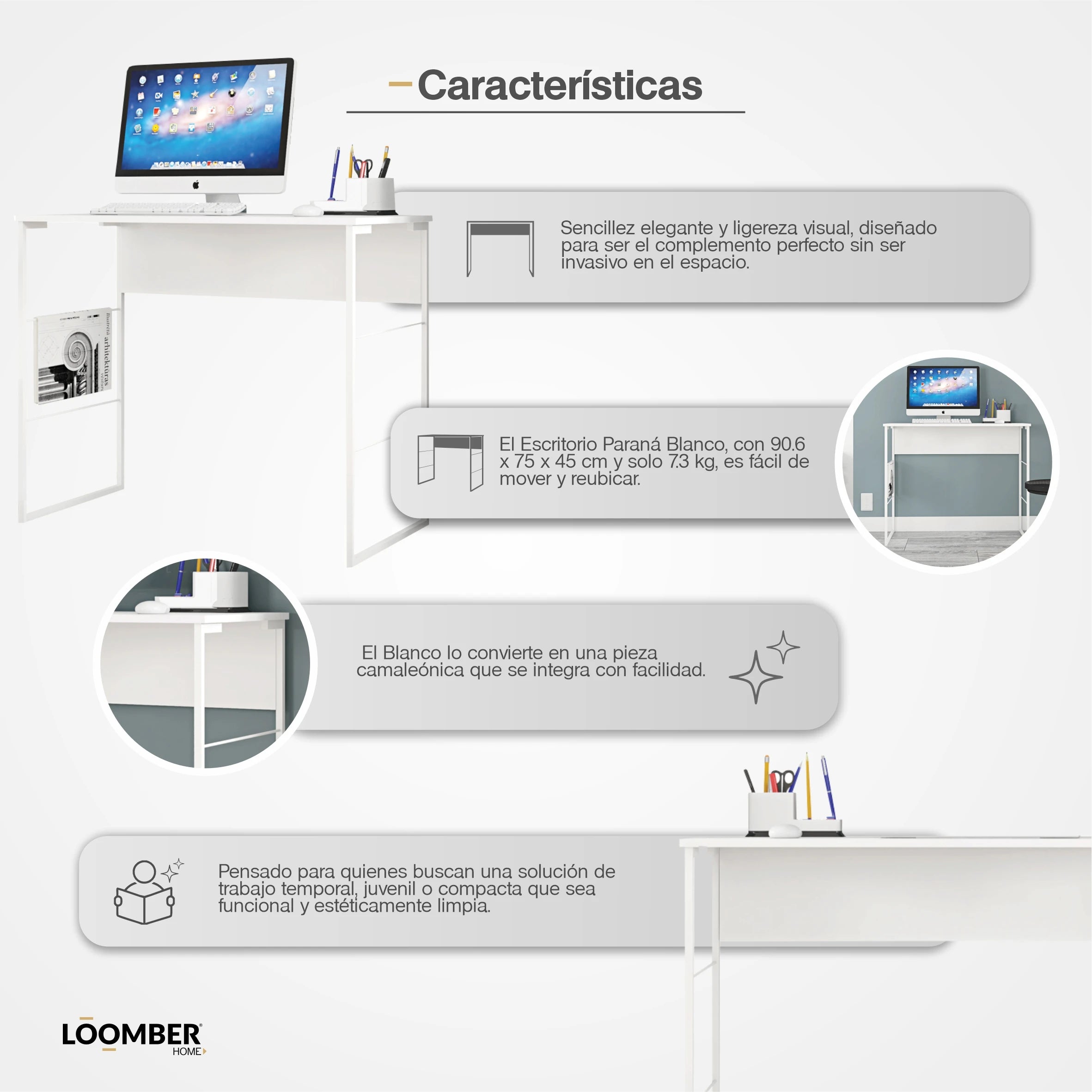 Escritorio Blanco Loomber