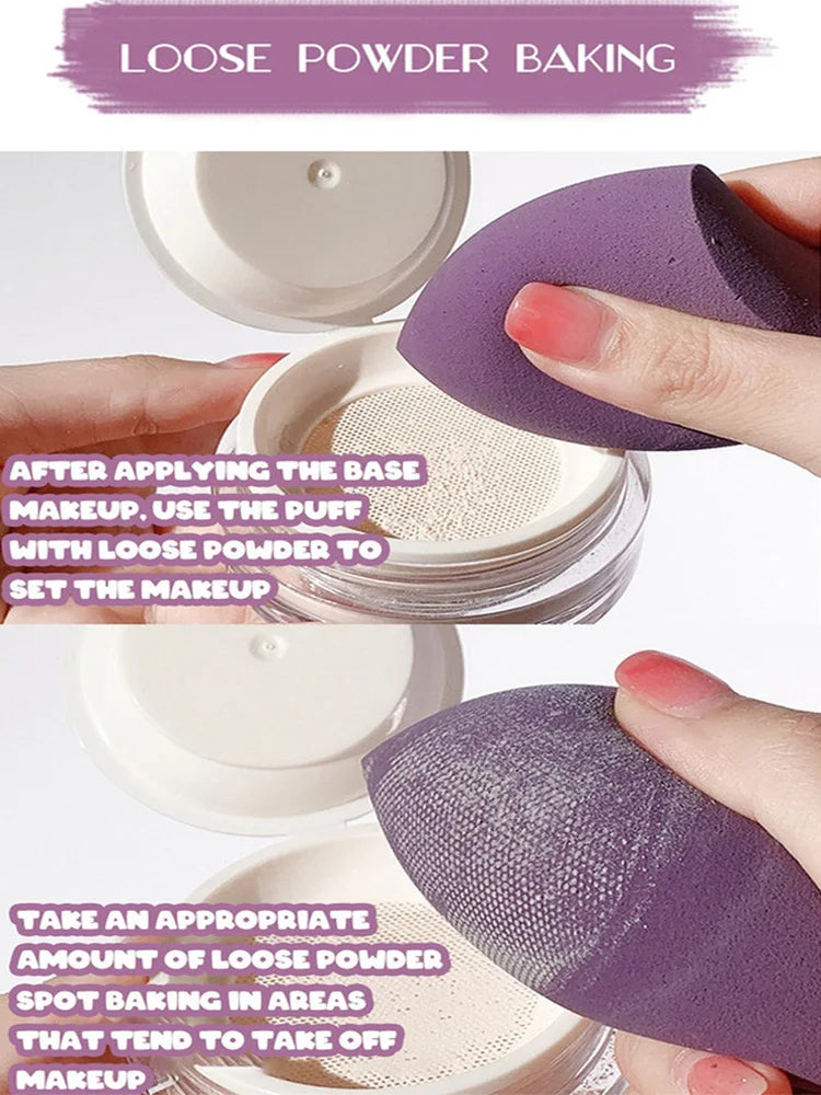 Esponjas Para Maquillaje 4 Pzs Bases Polvos Uso Seco Humedo