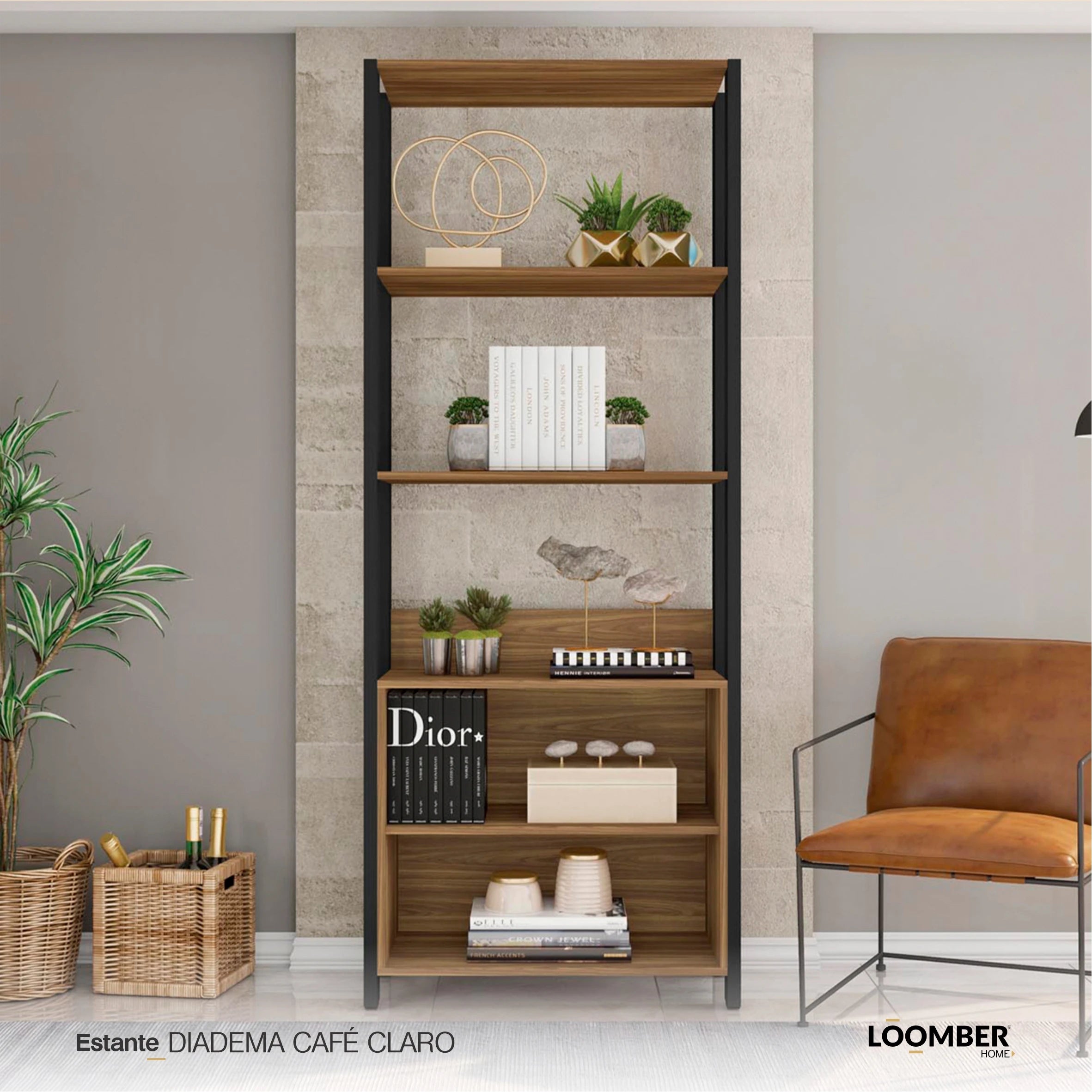 Estante Diadema Café Claro Loomber