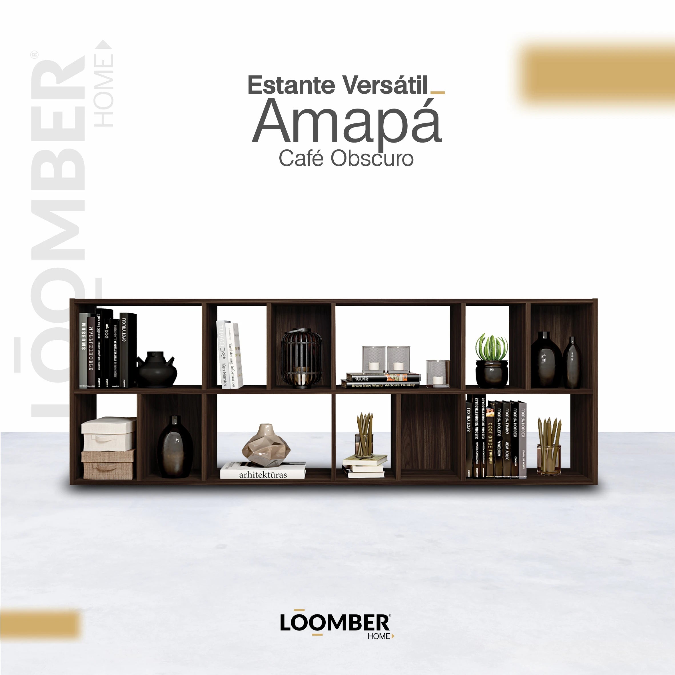 Estante Versatil Amapá Café Obscuro Loomber