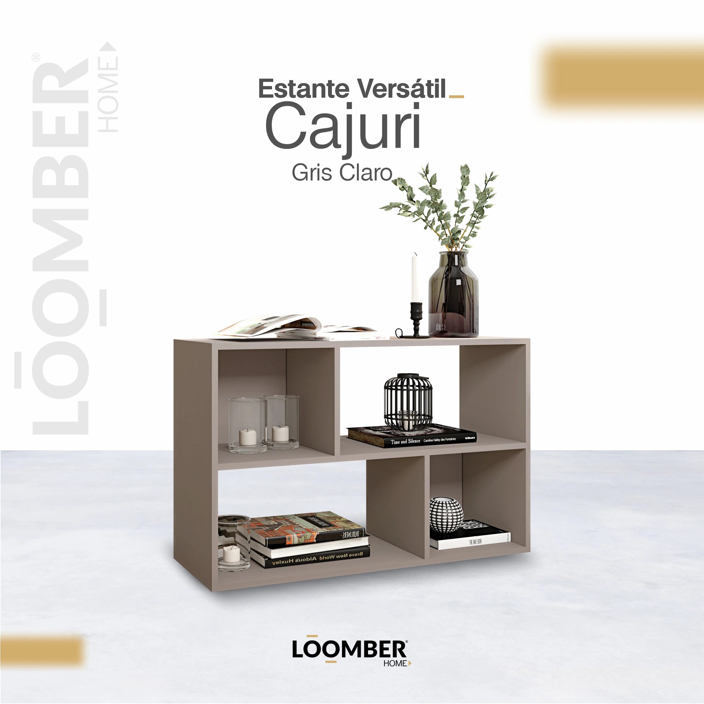 Estante Versatil Cajuri Gris Claro Loomber