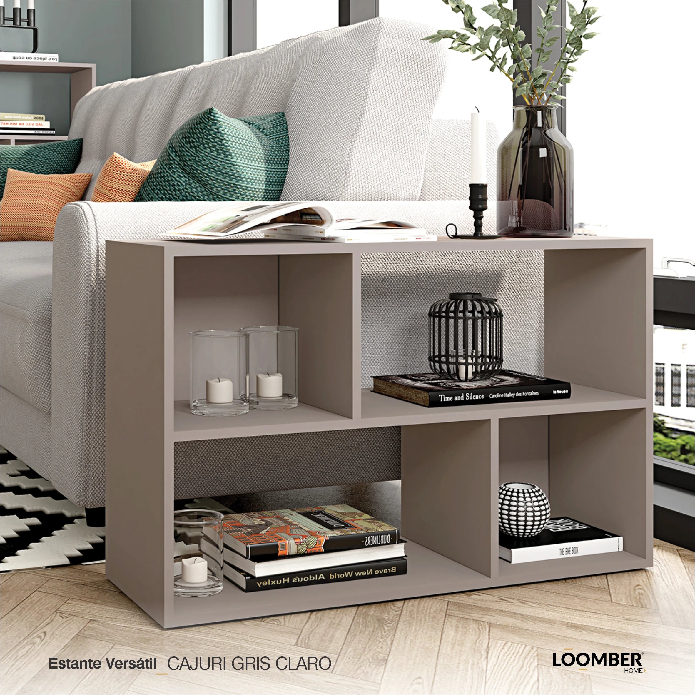 Estante Versatil Cajuri Gris Claro Loomber
