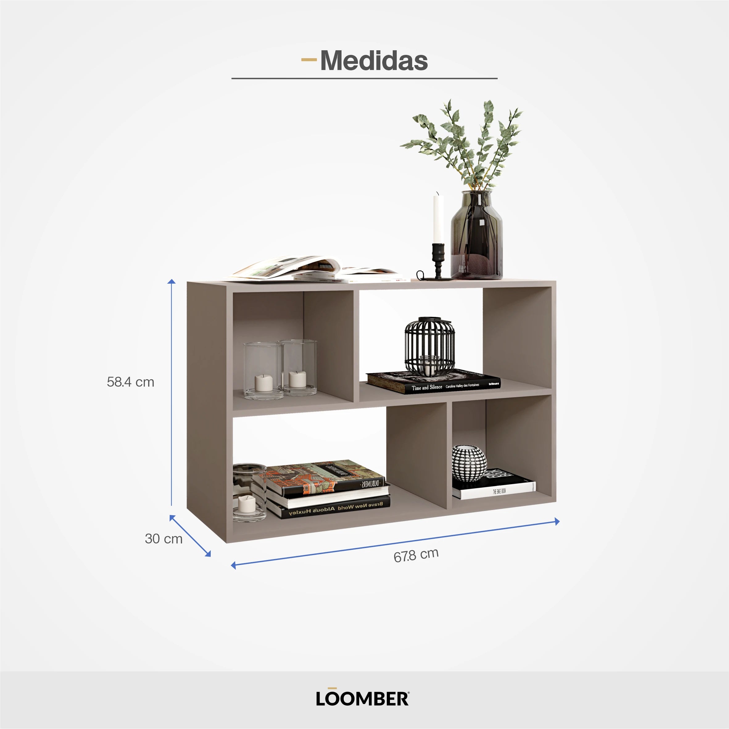Estante Versatil Cajuri Gris Claro Loomber