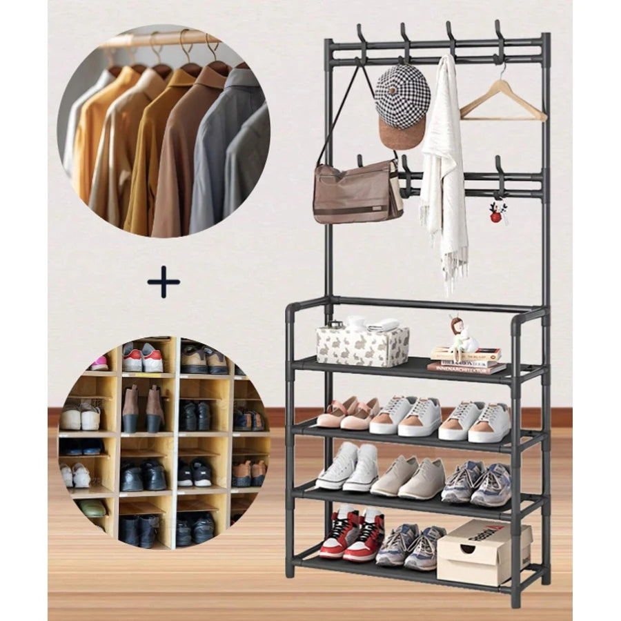 Estante de zapatos portátil de 4 capas