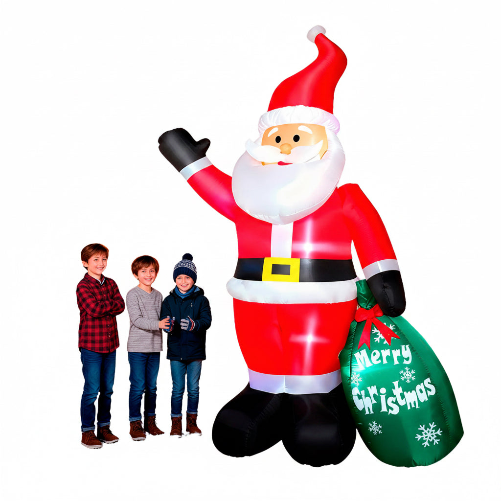 Muñeco Inflable de Santa Claus con Regalo 2.4 m