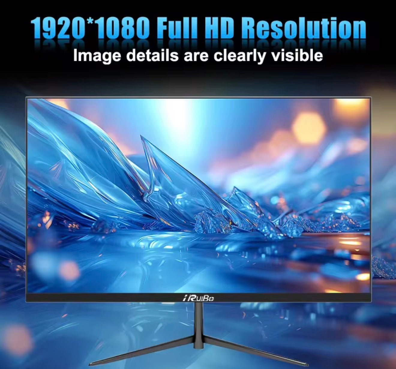 Monitor de PC IRUIBO Ultraligero 24 Pulgadas: FHD (1920×1080p), 100HZ y 178° Amplio Ángulo de Visión