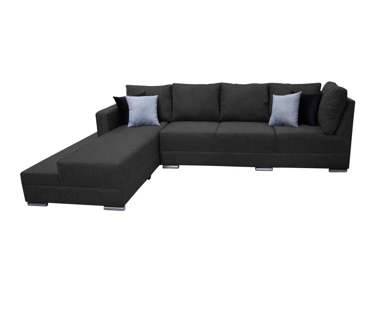 Sala Corbel - Esquinera en "U" Gris Oxford, 200x315x255 cm, 4 salas en 1