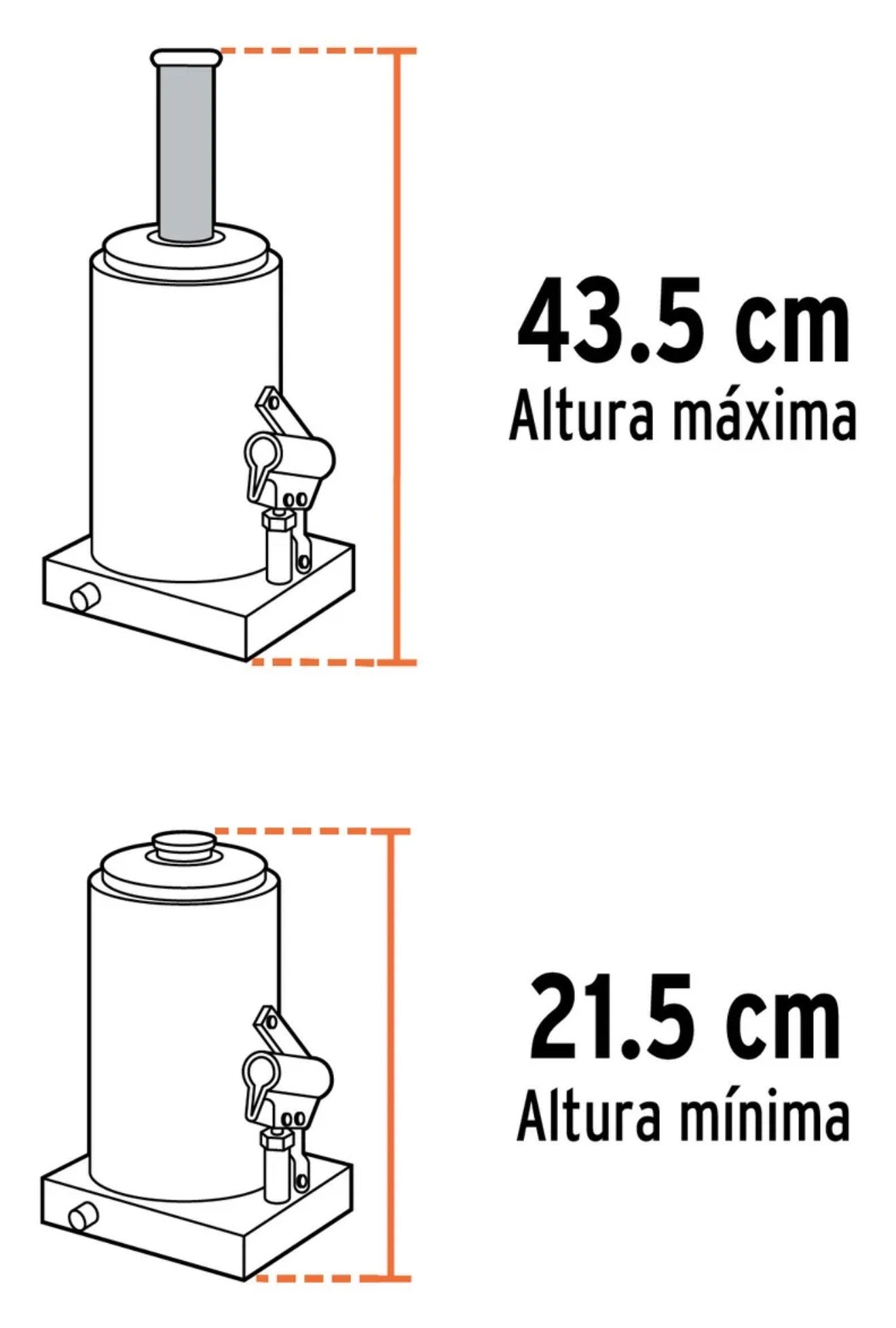 Gato hidráulico tipo botella Truper 6 toneladas