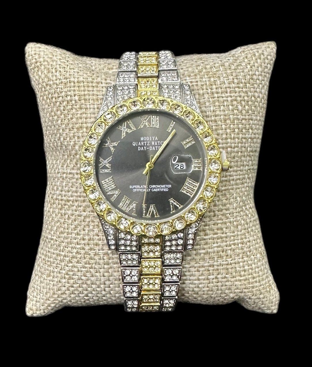 Reloj Combinado Zirconias Negro