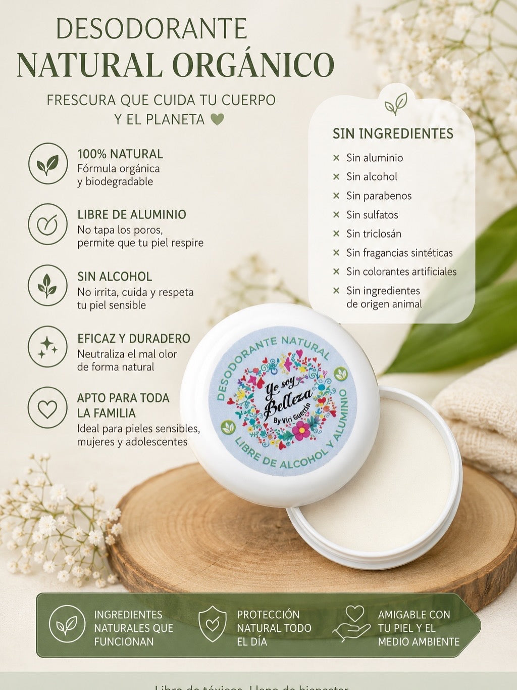 Desodorante en crema  Orgánico Unisex