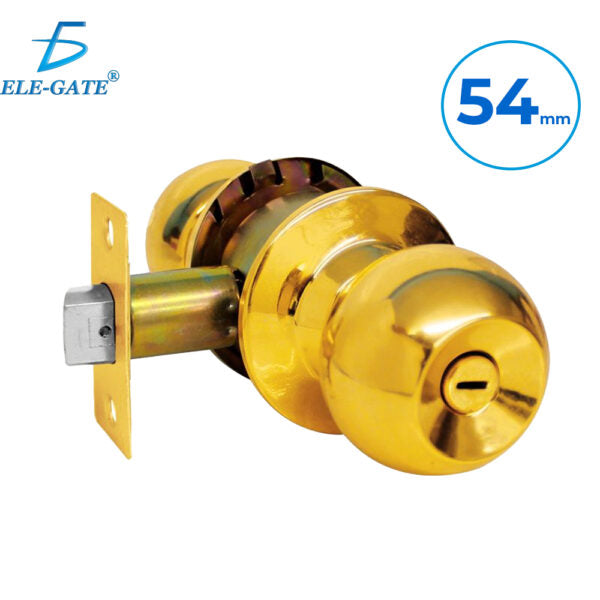 Cerradura De Perilla Cilíndrica Latón Brillante