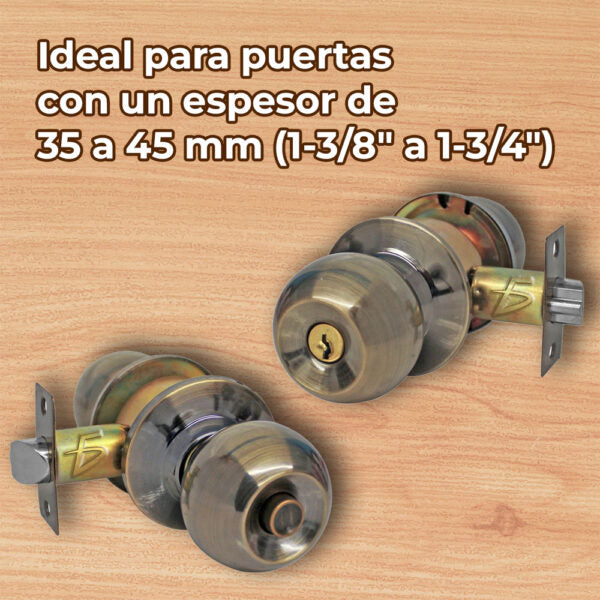 Cerradura Para Recámara Latón Antiguo
