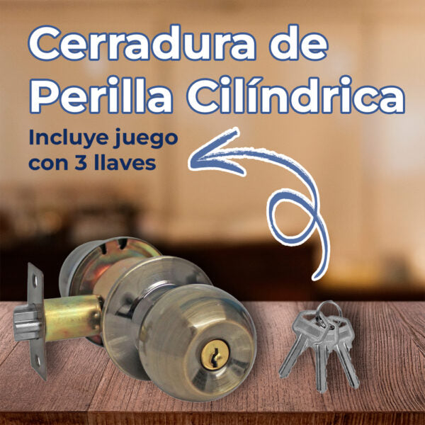 Cerradura Para Recámara Latón Antiguo