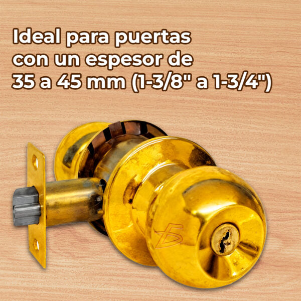 Cerradura Para Recámara Latón Brillante