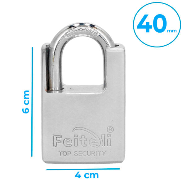 Candado De Hierro Solido Gancho Blindado 40 Mm