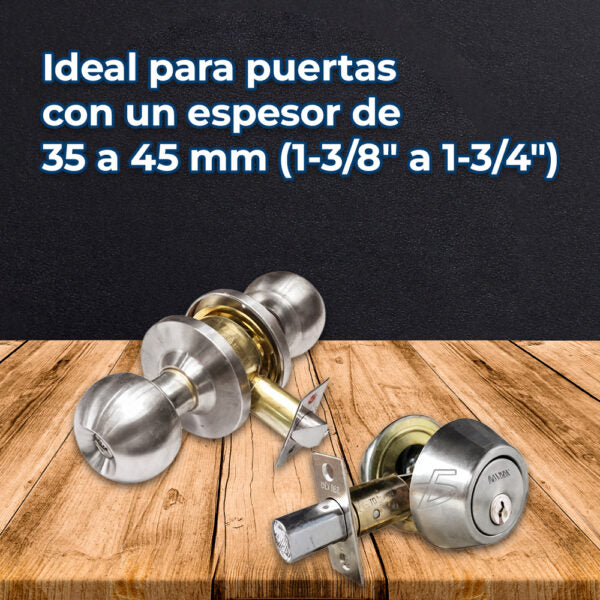 Combo De Chapa Y Cerrojo Cilíndrico Níquel Satinado