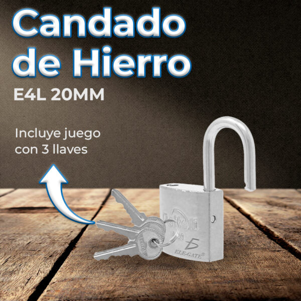 Candado De Hierro Con Gancho Corto 20Mm