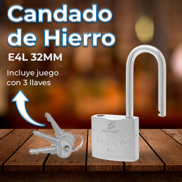 Candado De Hierro Con Gancho Corto 32Mm