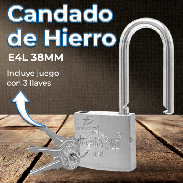 Candado De Hierro Con Gancho Corto 38Mm
