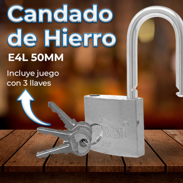Candado De Hierro Con Gancho Corto50 Mm