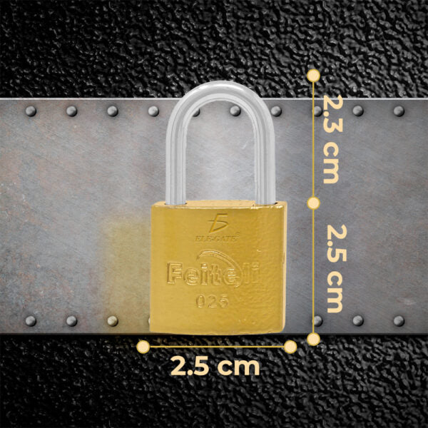Candado De Hierro Gancho Largo Dorado 25Mm