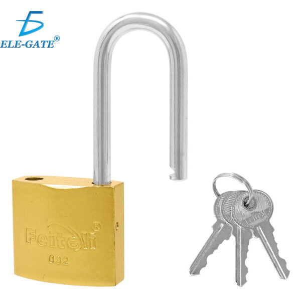 Candado De Hierro Gancho Largo Dorado 32Mm