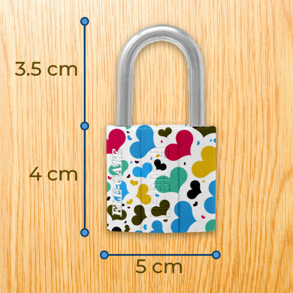 Candado De Hierro De 50Mm Blanco Con Estampado De Corazones