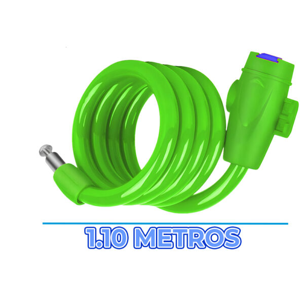 Candado Antirrobo 110 Cm Para Bicicleta Con Cable Plástico Duradero Y Resistente A Cortes