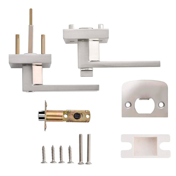 Cerradura De Manija Cuadrada Nickel Satinado Para Baño