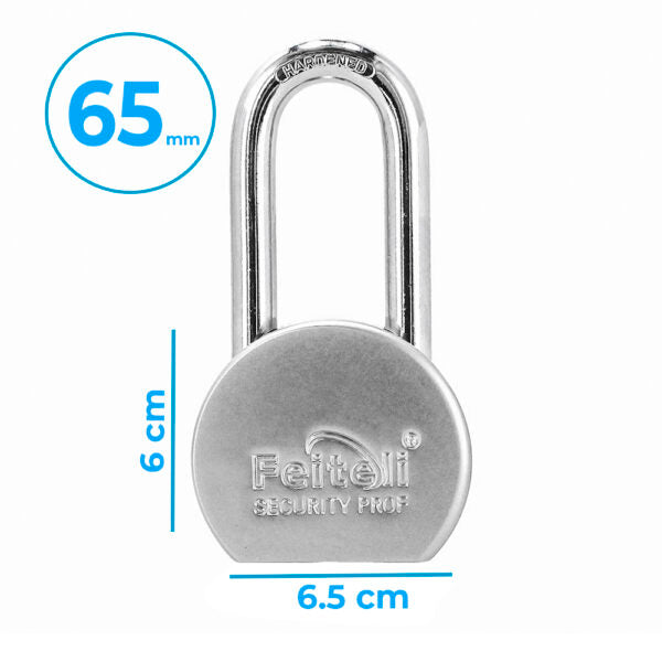 Candado De Acero 65Mm Con Gancho Largó