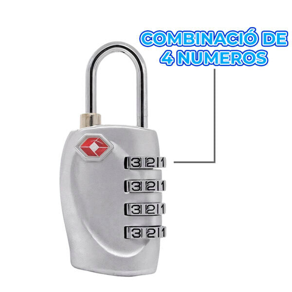 Candado De Seguridad Tsa De 4 Dígitos Para Equipaje De Viaje
