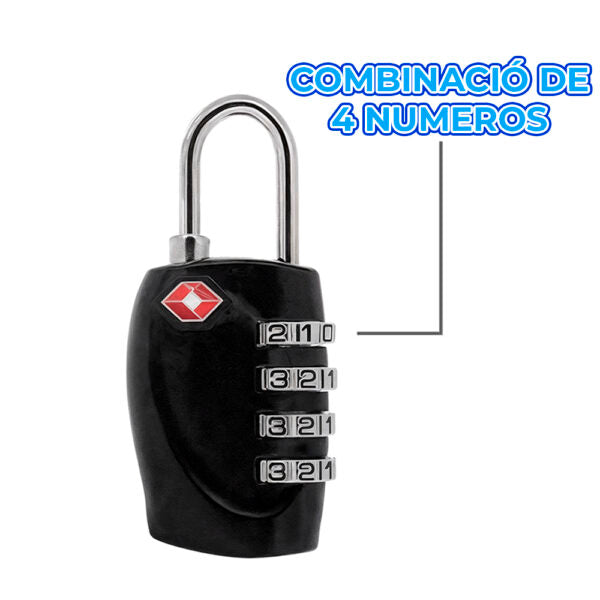 Candado De Seguridad De 4 Dígitos Para Equipaje De Viaje Certificación Tsa