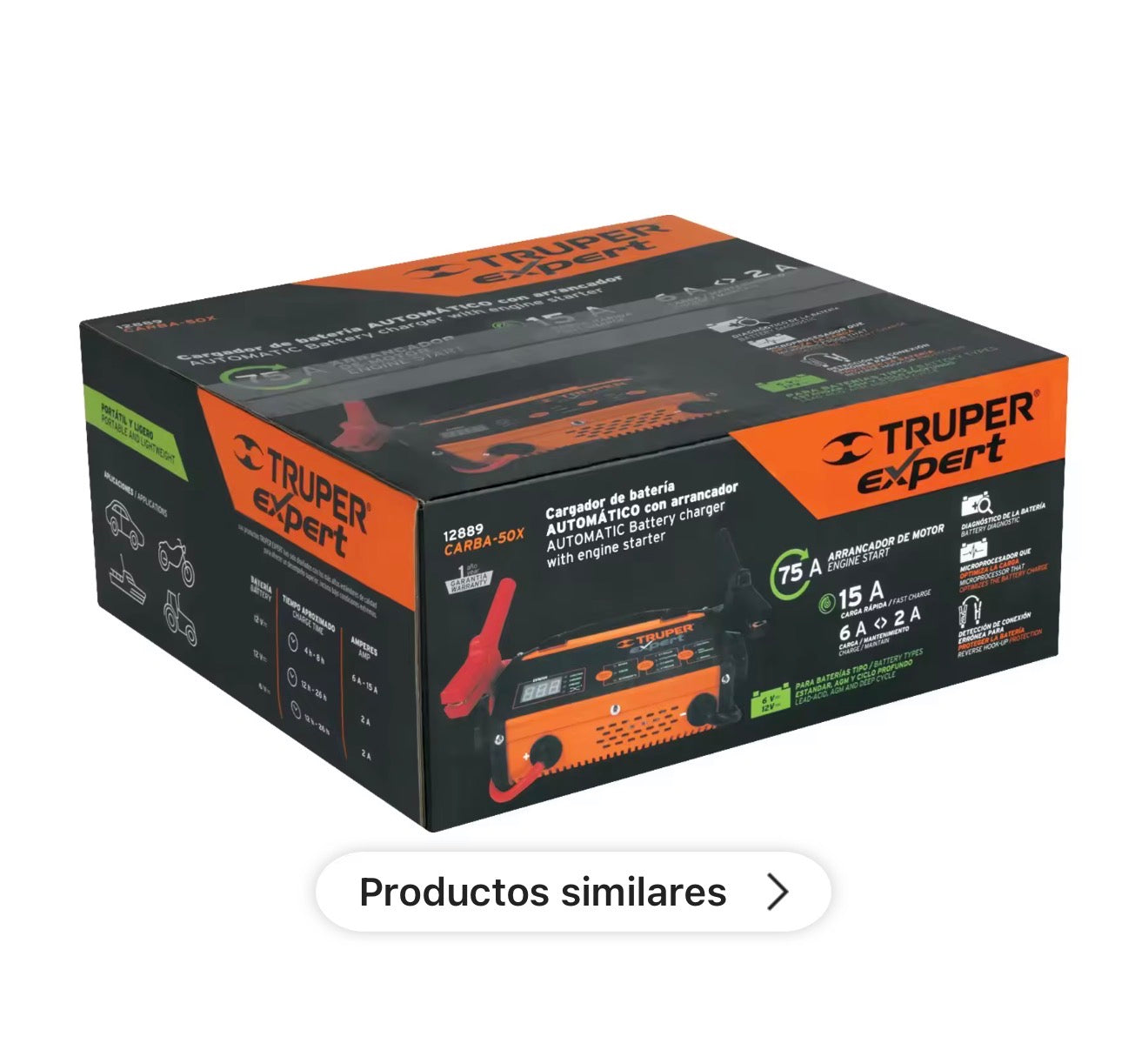 Cargador de batería automático con arrancador TRUPER Expert