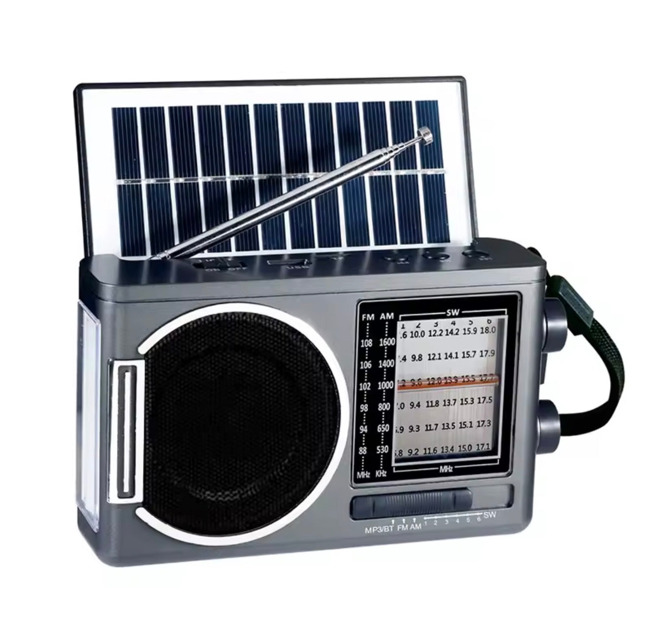 Radio FM/AM Solar + Reproductor MP3