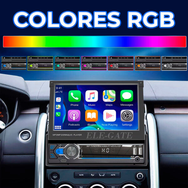 Autoestéreo 1Din Con Mirrorlink, Pantalla Táctil Retráctil Hd De 7 Pulgadas, Gps Y Soporte Multilingüe