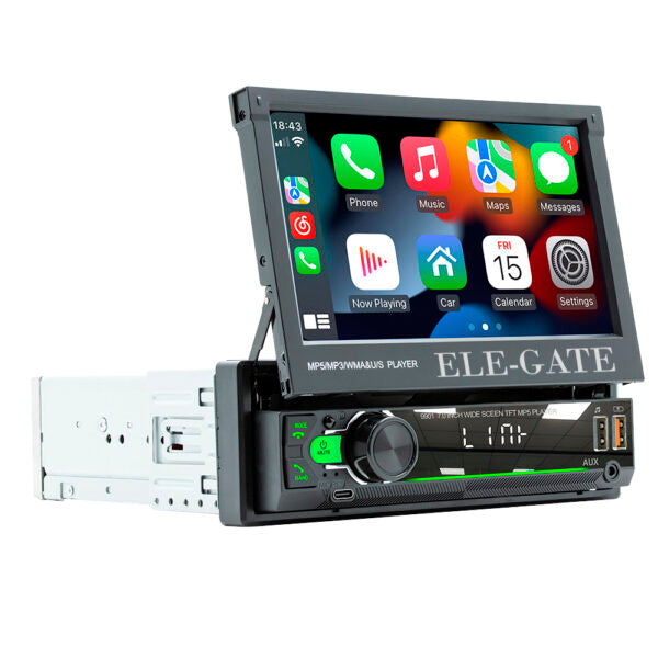 Autoestéreo 1Din Con Mirrorlink, Pantalla Táctil Retráctil Hd De 7 Pulgadas, Gps Y Soporte Multilingüe