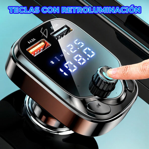 Transmisor Bluetooth 5.0 Para Automóvil Con 2 Entradas Usb Y Micro Sd