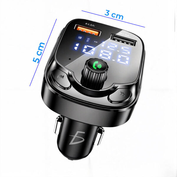 Transmisor Bluetooth 5.0 Para Automóvil Con 2 Entradas Usb Y Micro Sd