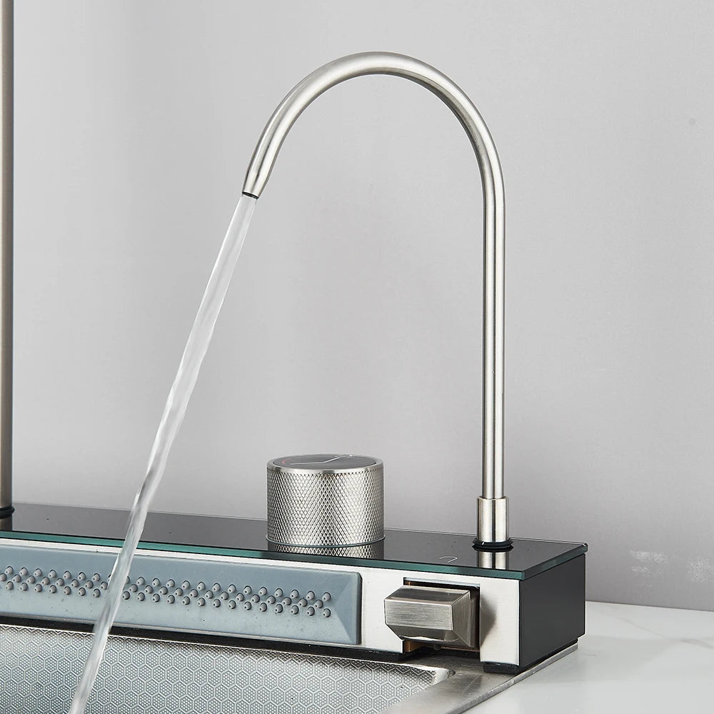 Fregadero de cascada de cocina de acero inoxidable