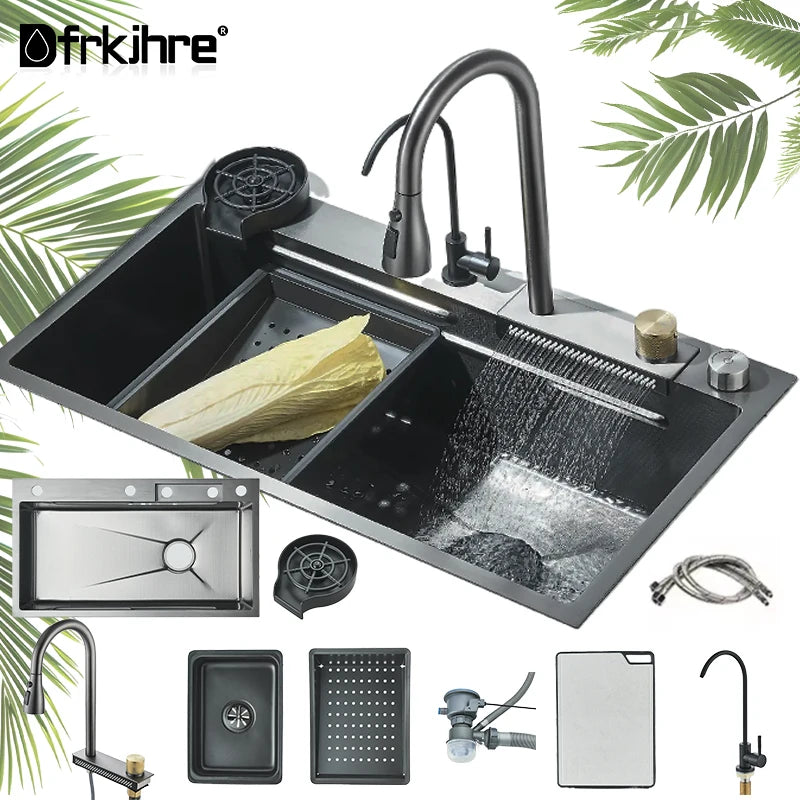 Fregadero de cocina multifunción de acero inoxidable